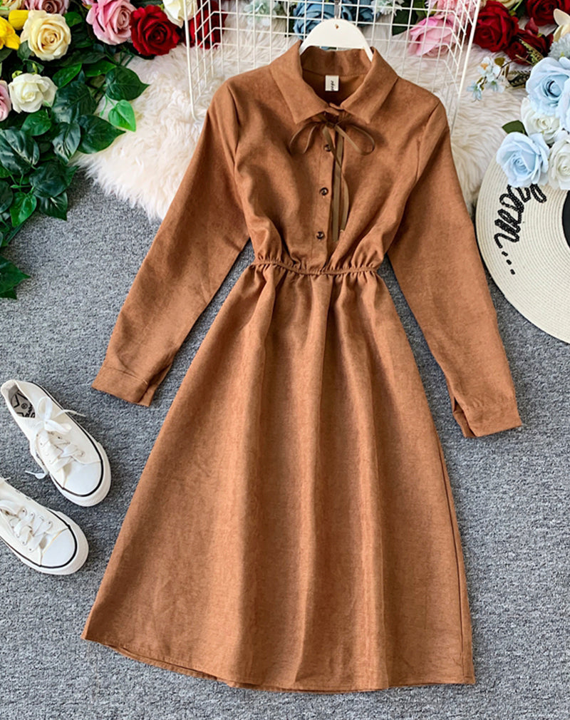 Cute A line long sleeve dress autumn clothing  1069
