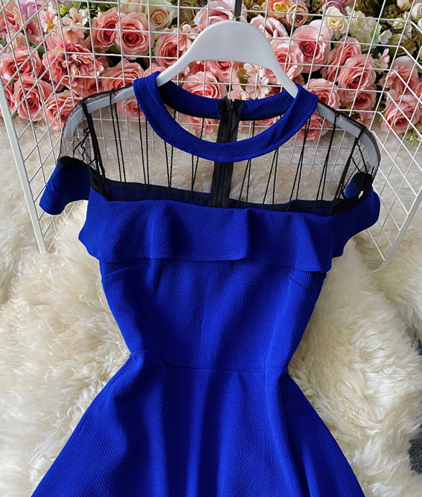 Cute A line see through dress short dress  887