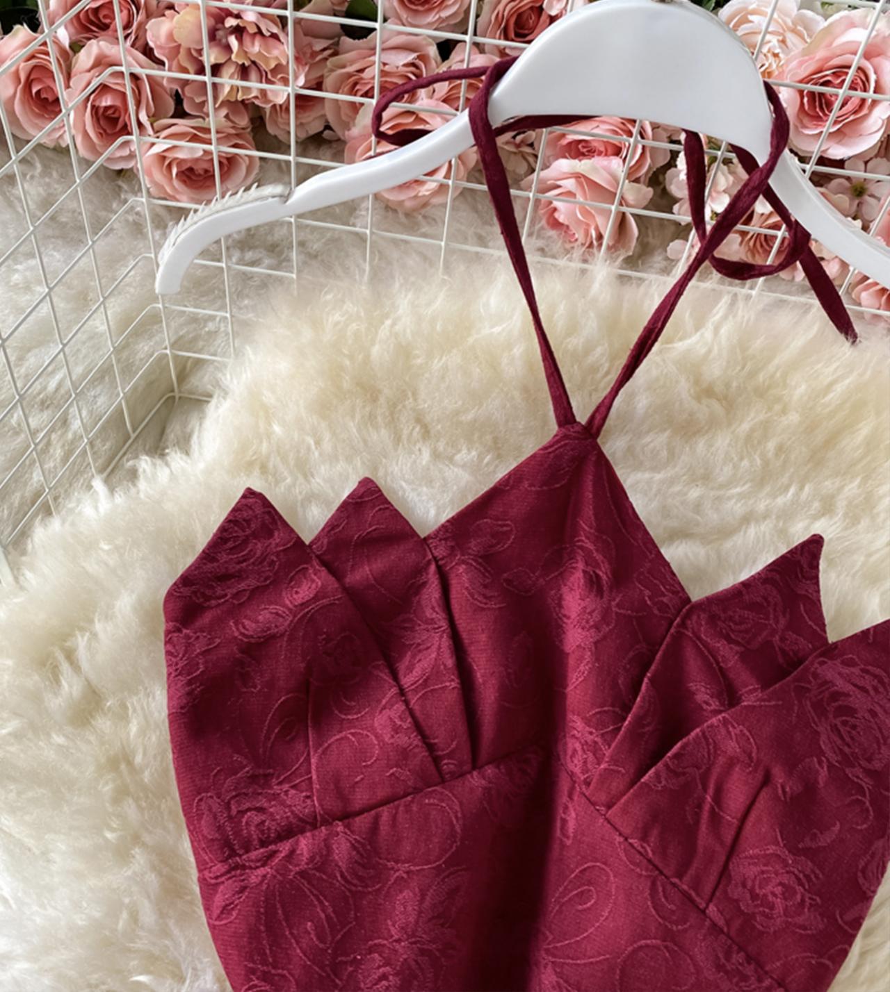 Burgundy off shoulder dress  781