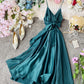 Simple v neck backless dress summer dress  1233