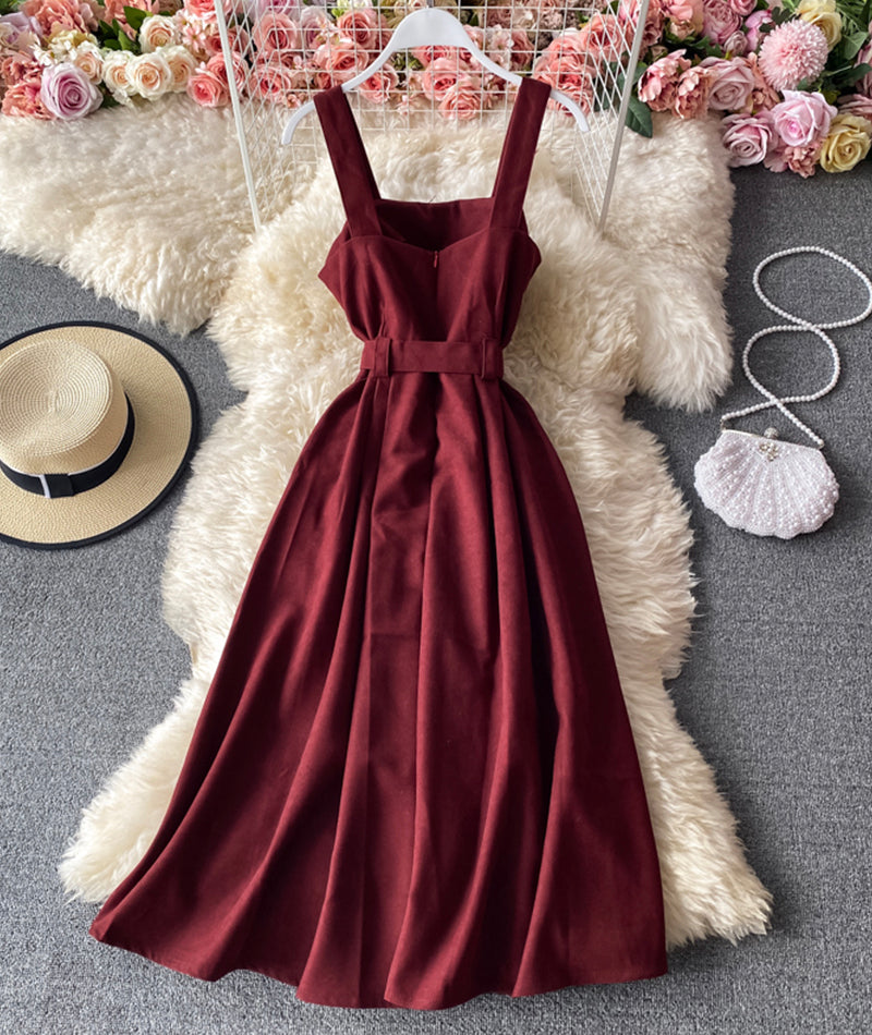 Jolie robe trapèze en velours côtelé 941