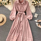 Stylish A line long sleeve dress  952