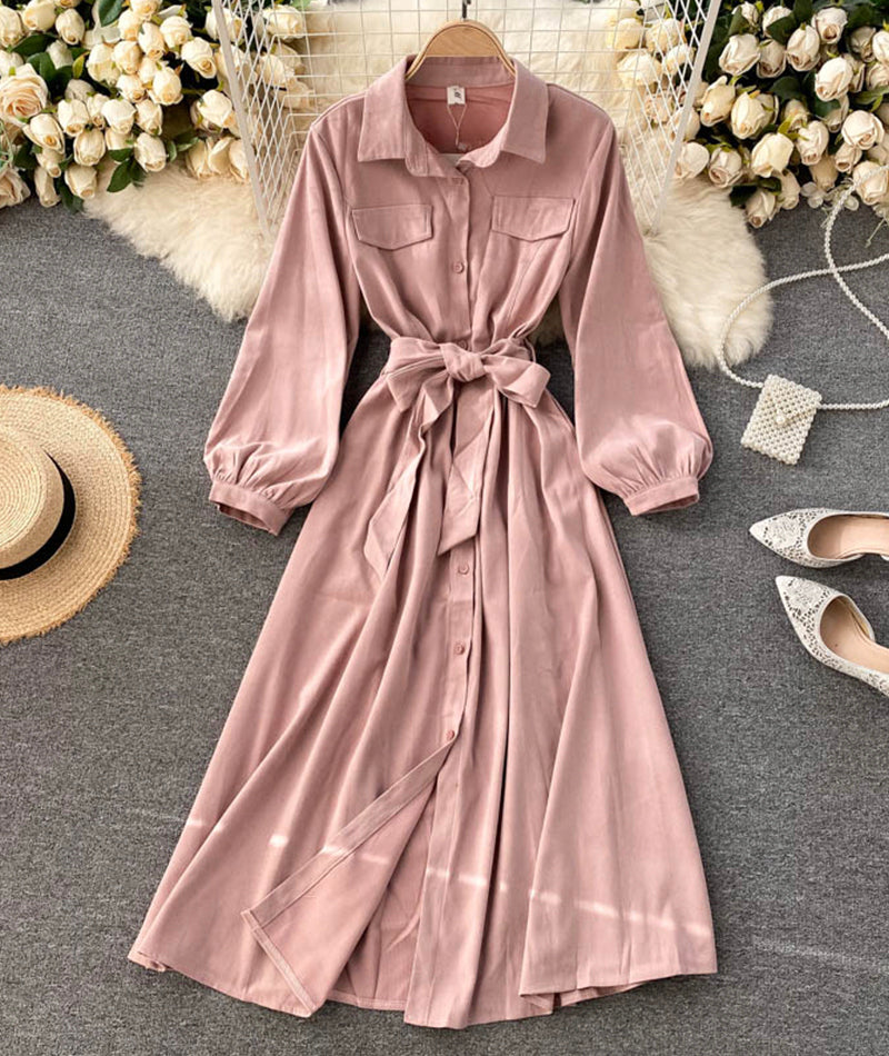 Stylish A line long sleeve dress  952
