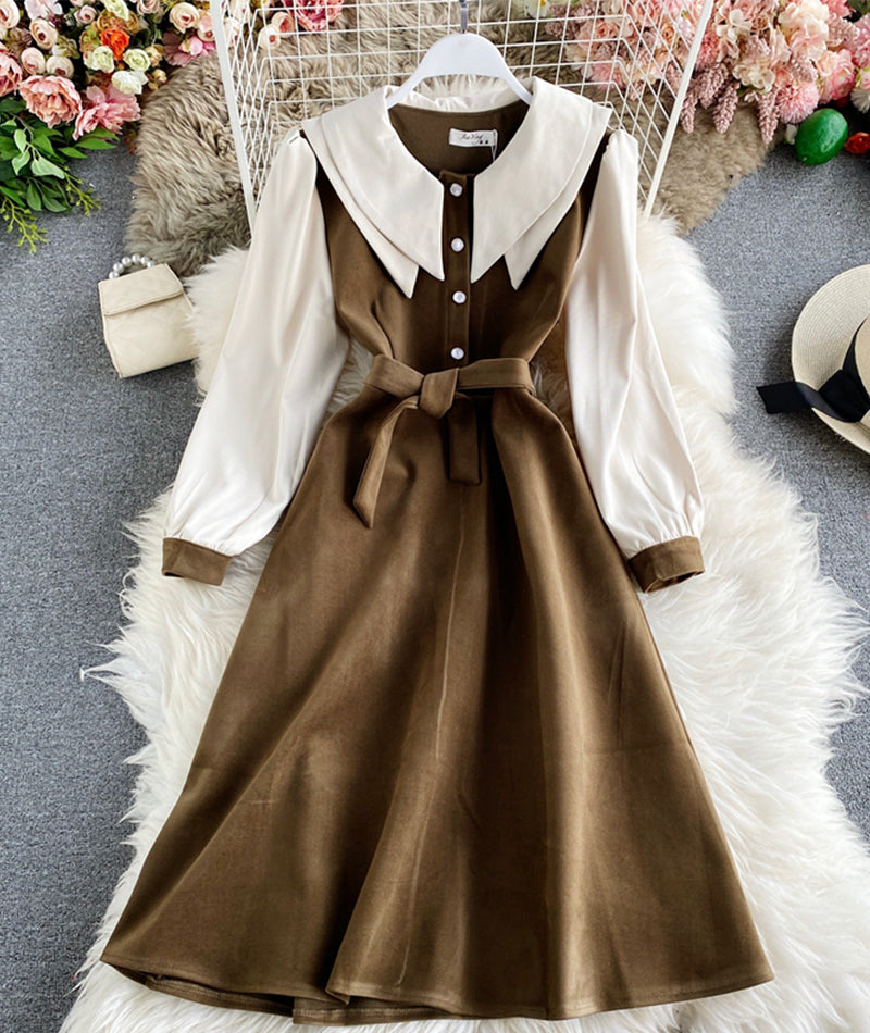 Süßes langärmliges Kleid Mode Mädchenkleid 980
