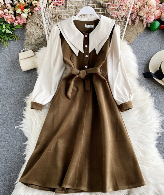 Süßes langärmliges Kleid Mode Mädchenkleid 980