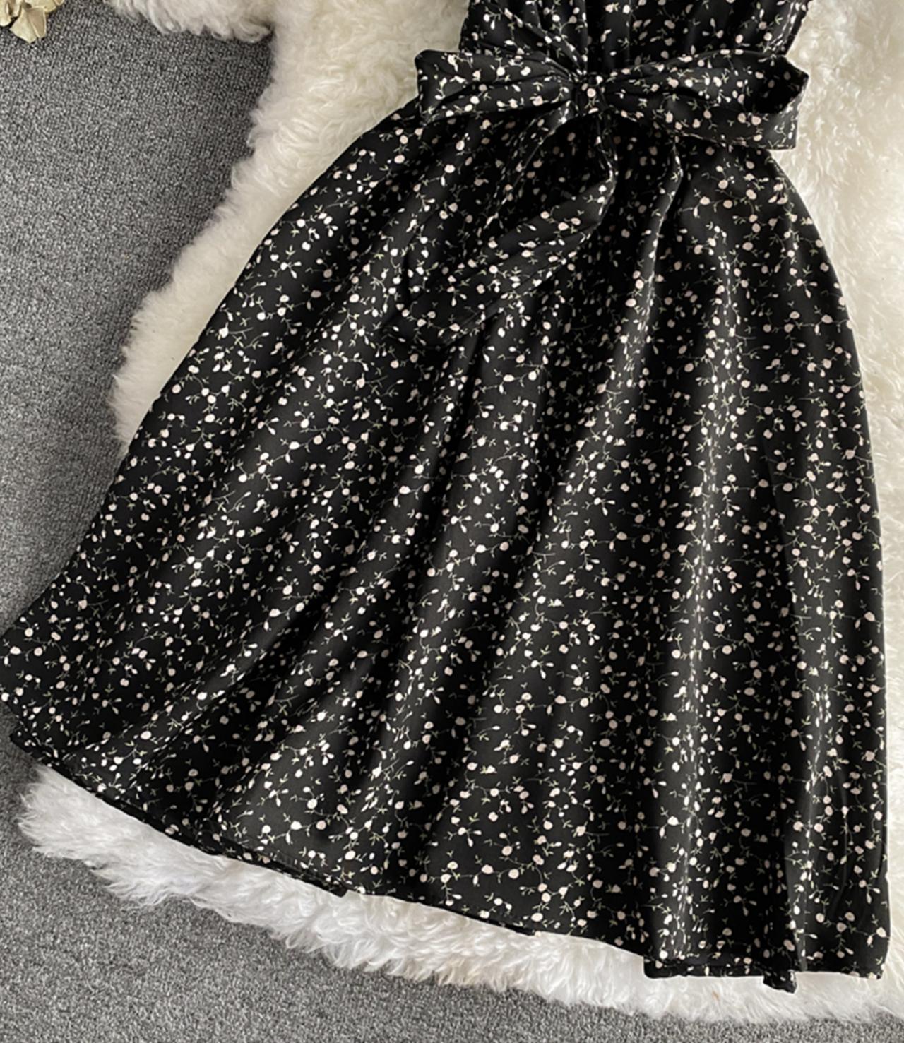 Süßes A-Linie Blumenkleid Modekleid 789