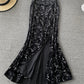 Schwarzes Samtkleid mit V-Ausschnitt 758 