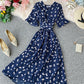 Cute v neck cherry dress summer dress  1282