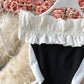 Süßes A-Linie kurzes Kleid schwarzes Kleid 855