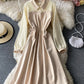 Robe mignonne à manches longues en coupe A, robe tendance 928