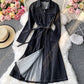 Stylish long-sleeved denim dress women's dress  1057