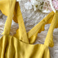 Fashion girl dress A line yellow summer dress  1220