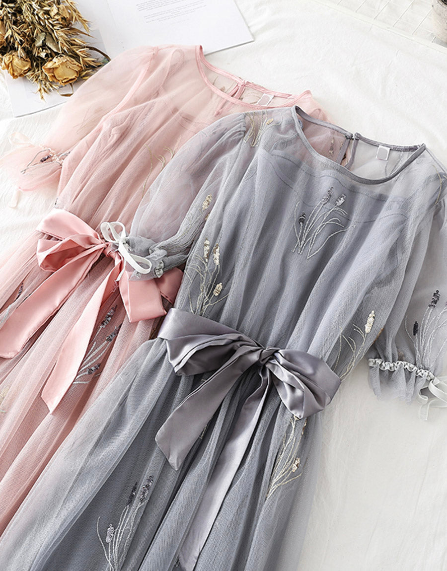 A line tulle dress with sequins fashion girl summer dress  1150