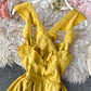 Fashion girl dress A line yellow summer dress  1220