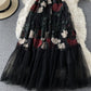 Black A line lace dress  779