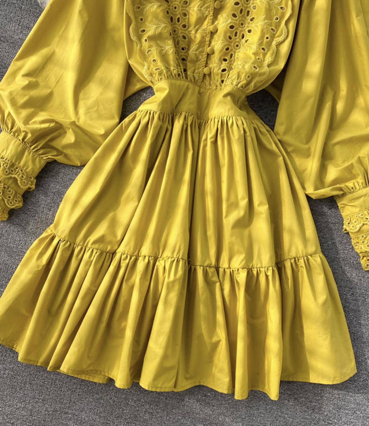 Cute A line long sleeve dress fashion dress  736