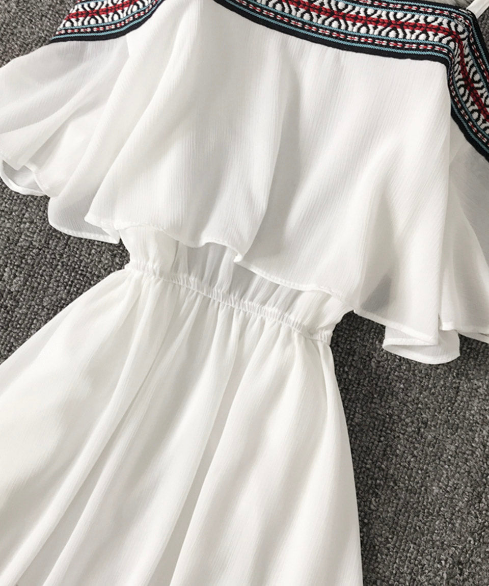 Süßes Sommerkleid aus weichem Chiffon in A-Linie 1115