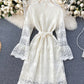 Cute lace long sleeve dress lace dress  968