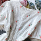 Cute loose white embroidery dress  1044