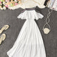 Süßes Sommerkleid aus weichem Chiffon in A-Linie 1115