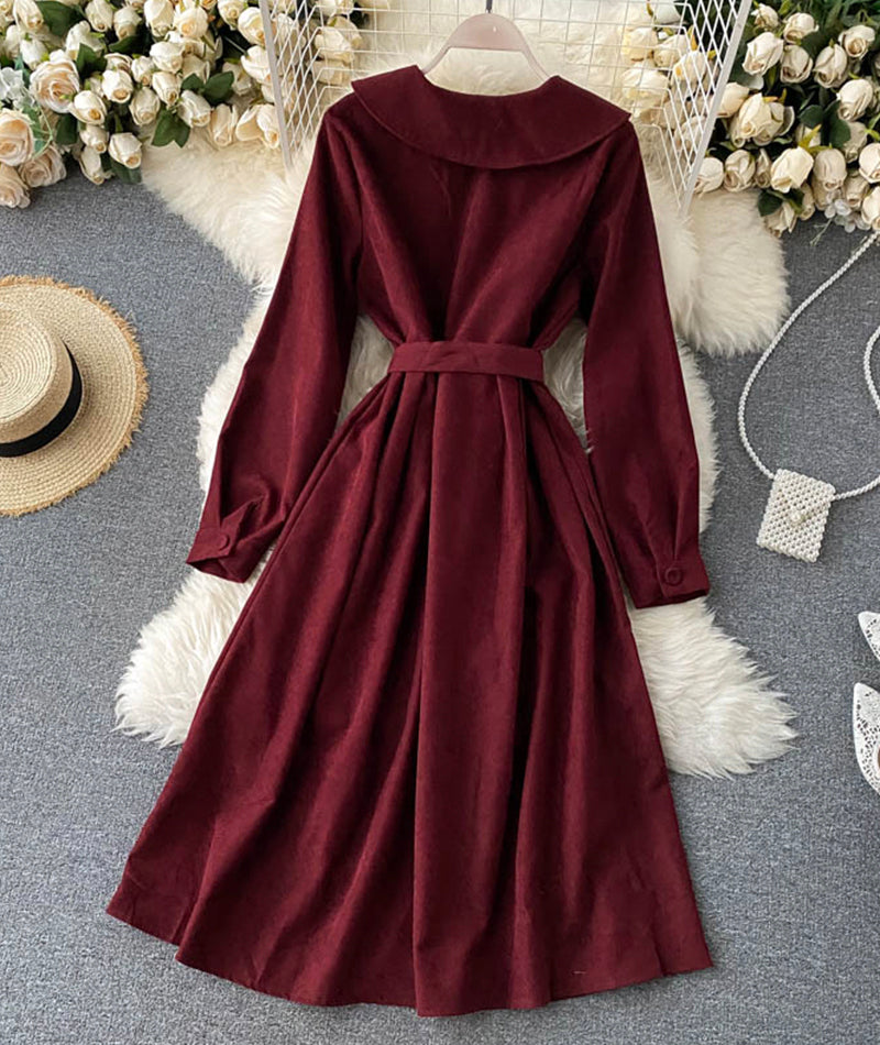 Cute A line long sleeve dress trench dress  1023