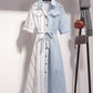 Striped chiffon dress summer dress  1271
