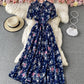 Cute A line floral dress fashion dress  801