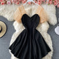 Cute A line black dress  870