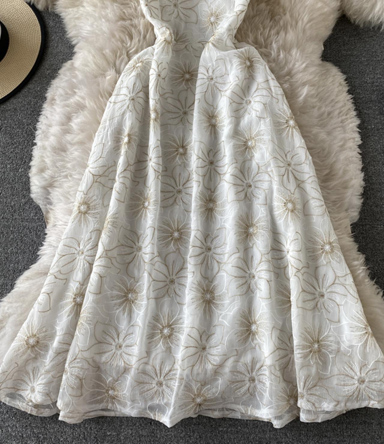 Cute A line floral dress fashion dress  837