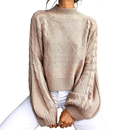 Autumn diamond reticulate women's sweater  1346