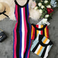 Stylish striped sleeveless knit dress  1192