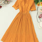 Simple A line pleated dress fashion girl short sleeve dress  1204