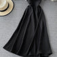 Simple v neck lace up dress A line dress  761