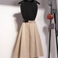 Stylish black top + black irregular skirt  1275
