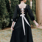 Retro A line girl dress black dress  1185