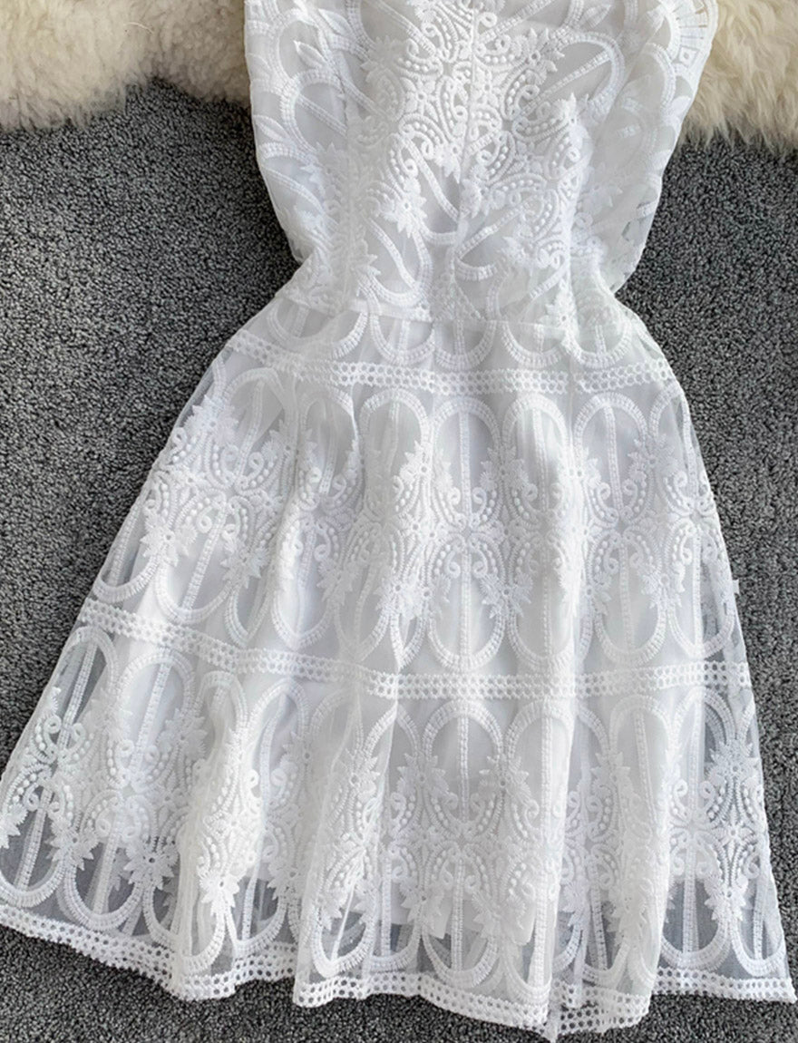 Cute lace short dress mini dress  1164