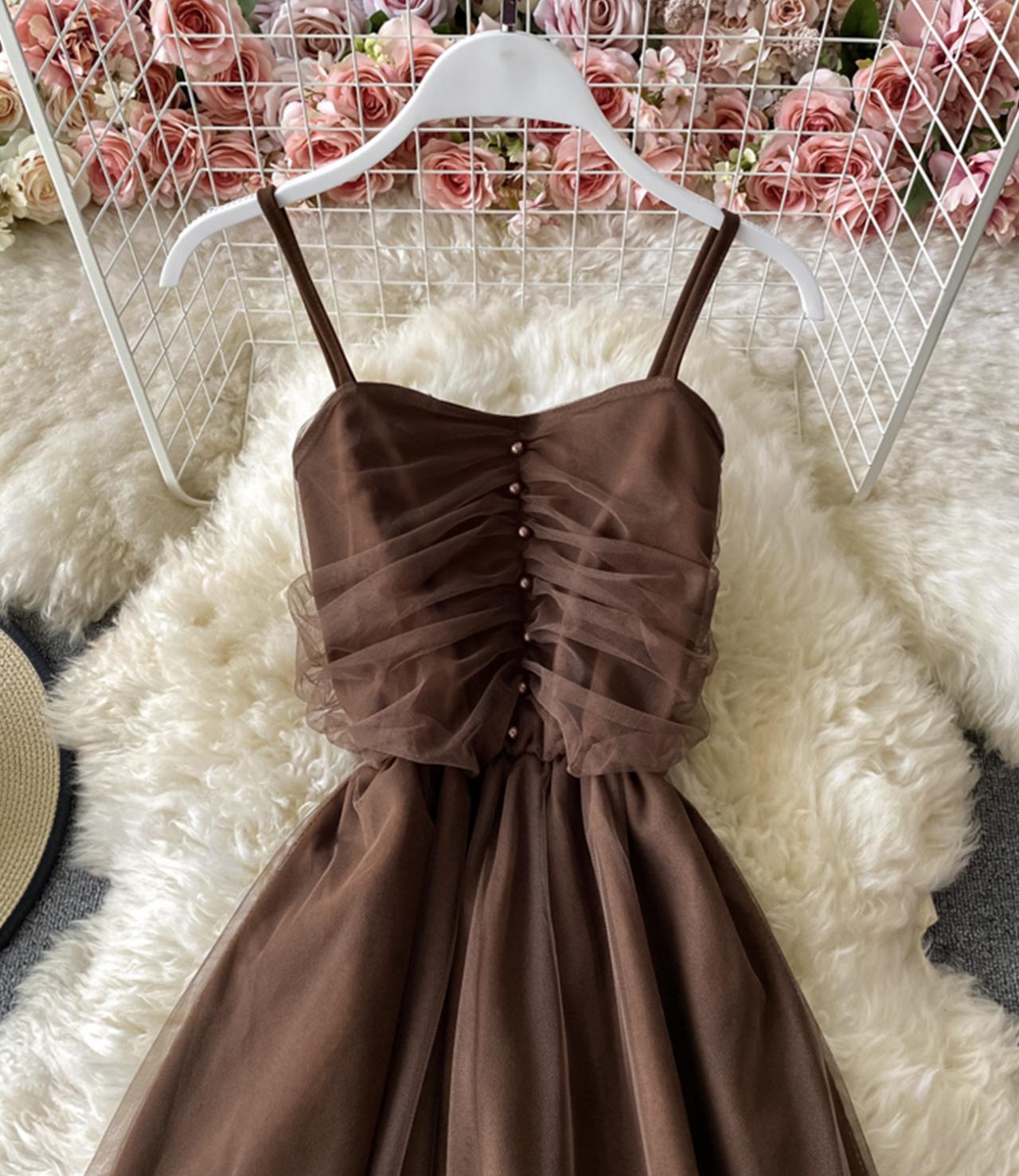 Cute tulle short dress A line summer dress  760