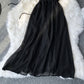 Black A line soft chiffon dress  1062