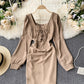 Cute long sleeve dress lace up dress  738