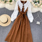 Cute A line long sleeve dress fashion dress  927