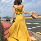 Cute yellow two pieces dress summer dress  1216