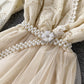 Blue tulle long prom dress blue evening dress  971