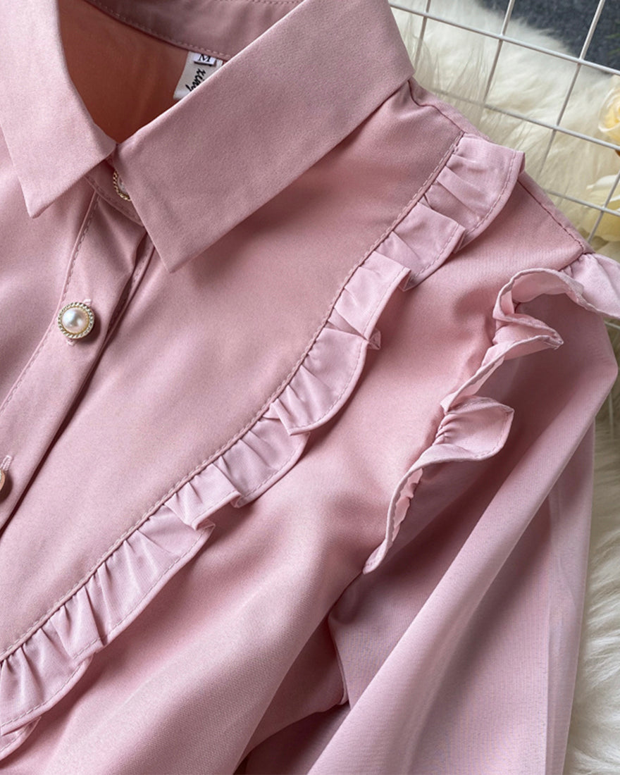 Sweet pink A line long sleeve dress  1046