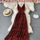 Stylish v neck floral dress  763