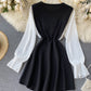 White and black knitted dress  989