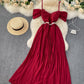 Stylish lace off shoulder dress  918