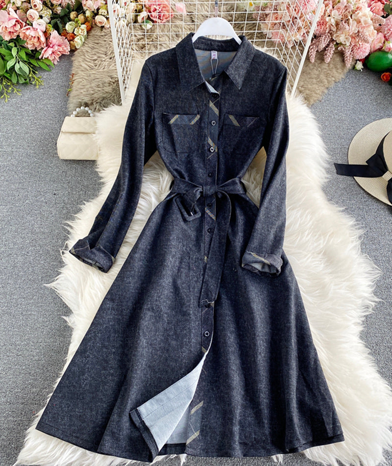 Dress A line long sleeve dress  981