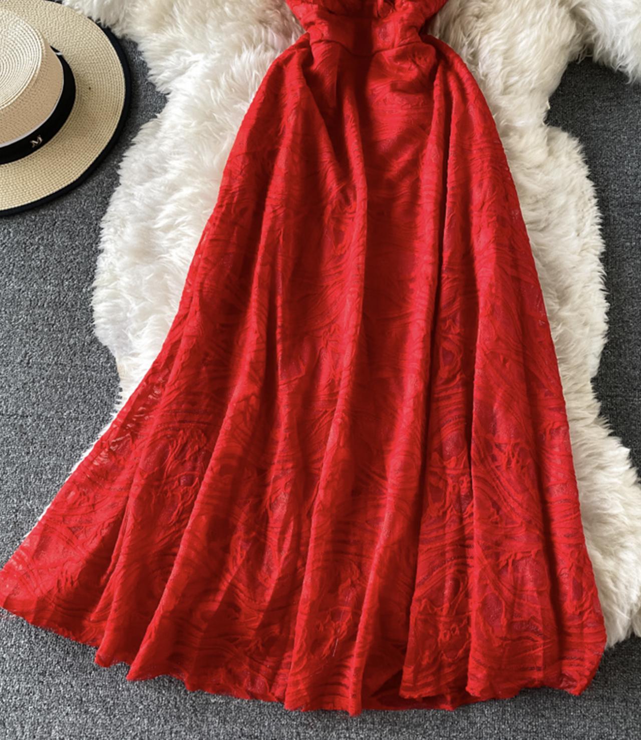 Cute lace backless dress fashion dress  762