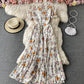 Cute A line floral dress fashion dress  801
