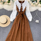 Cute A line long sleeve dress fashion dress  927